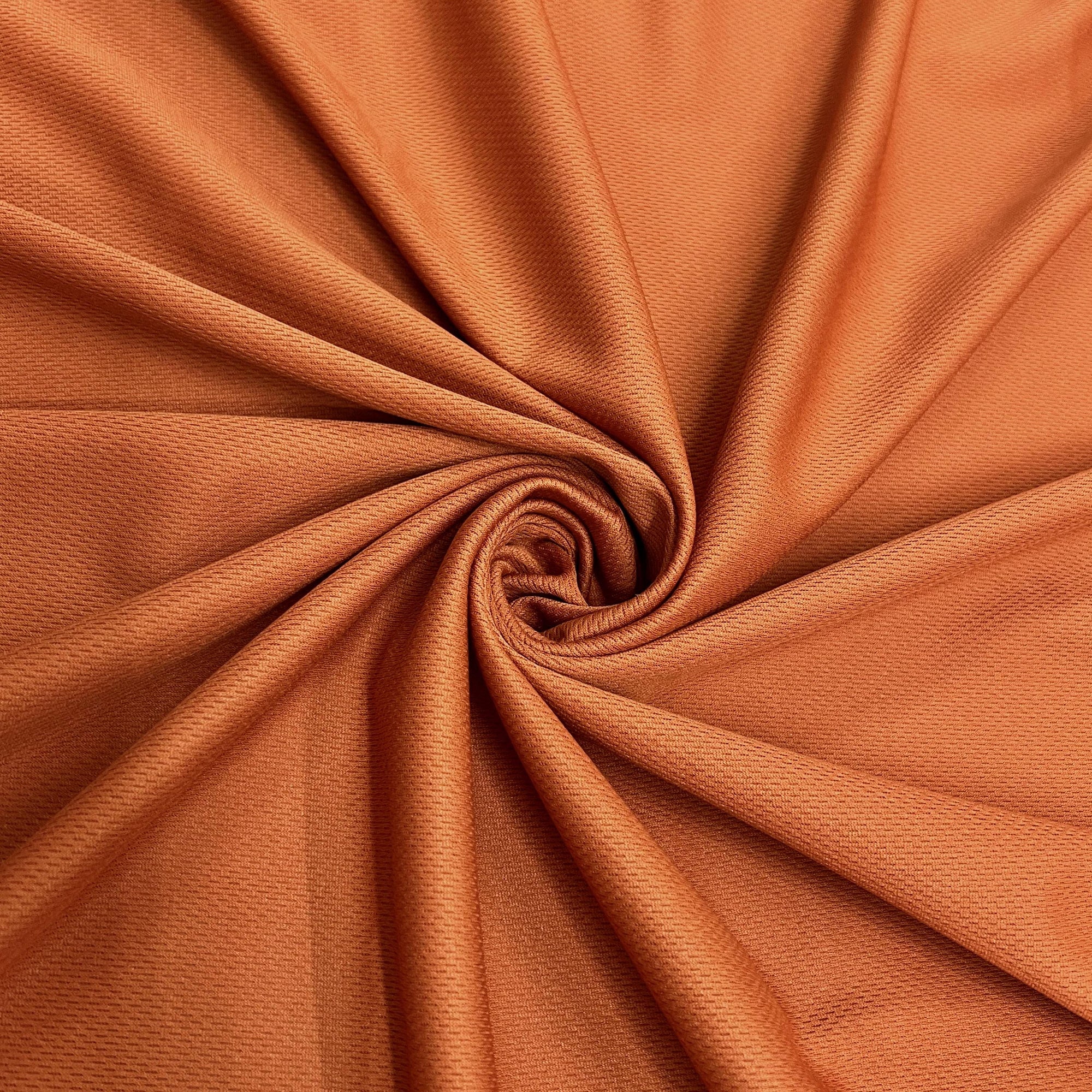 Mikaela BURNT ORANGE Polyester Dimple Sports Mesh Knit Fabric by the Yard