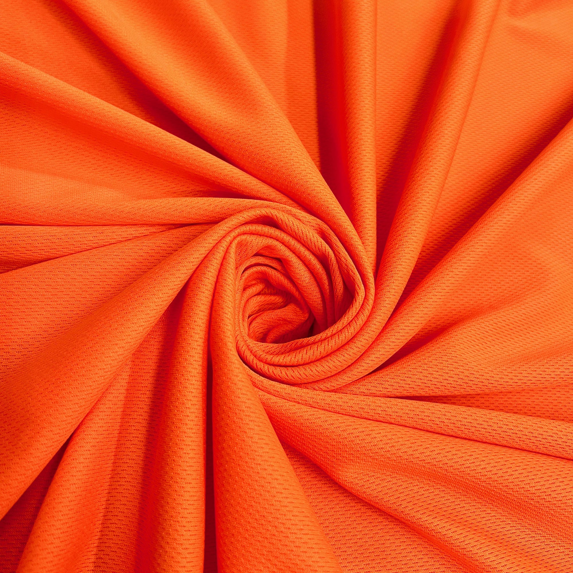 Mikaela ORANGE Polyester Dimple Sports Mesh Knit Fabric by the Yard