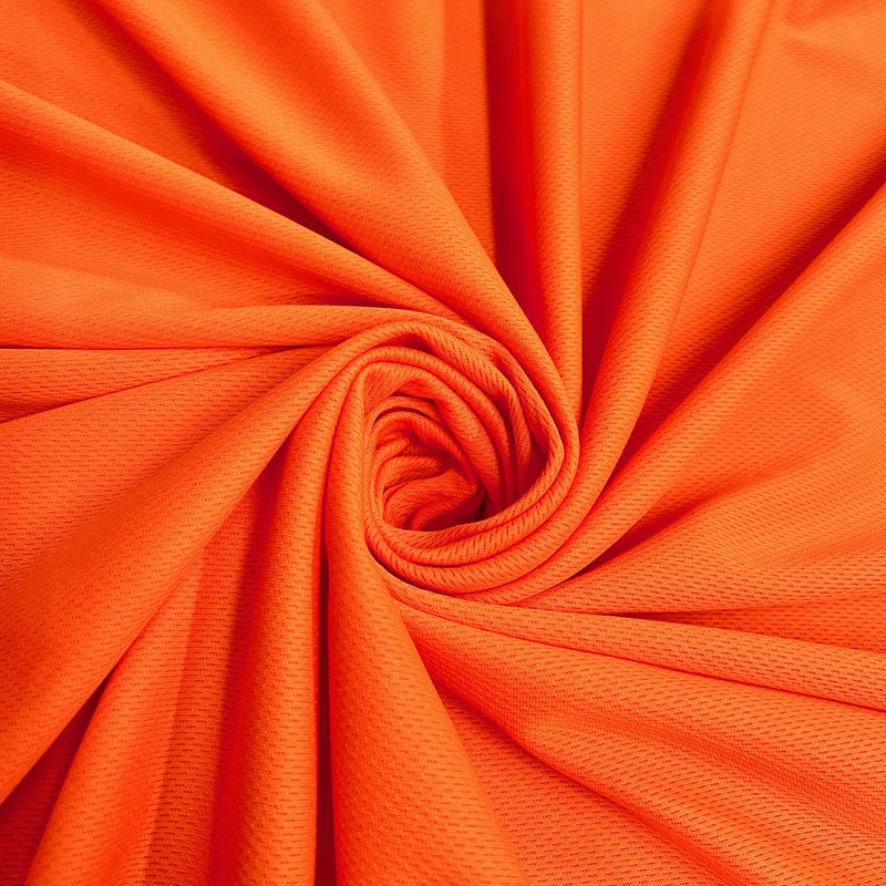 Mikaela ORANGE Polyester Dimple Sports Mesh Knit Fabric by the Yard