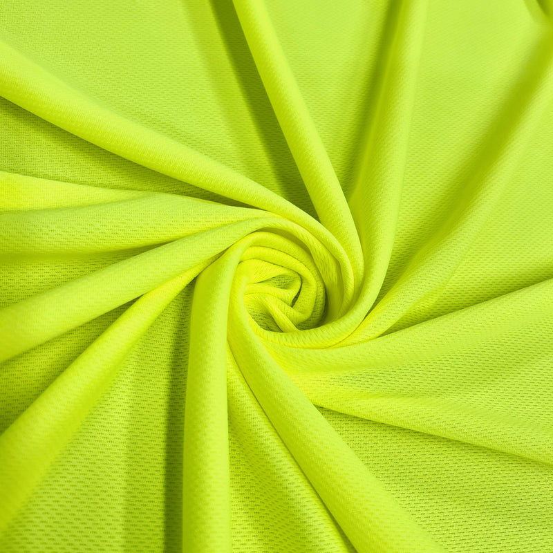 Mikaela NEON YELLOW Polyester Dimple Sports Mesh Knit Fabric by the Yard