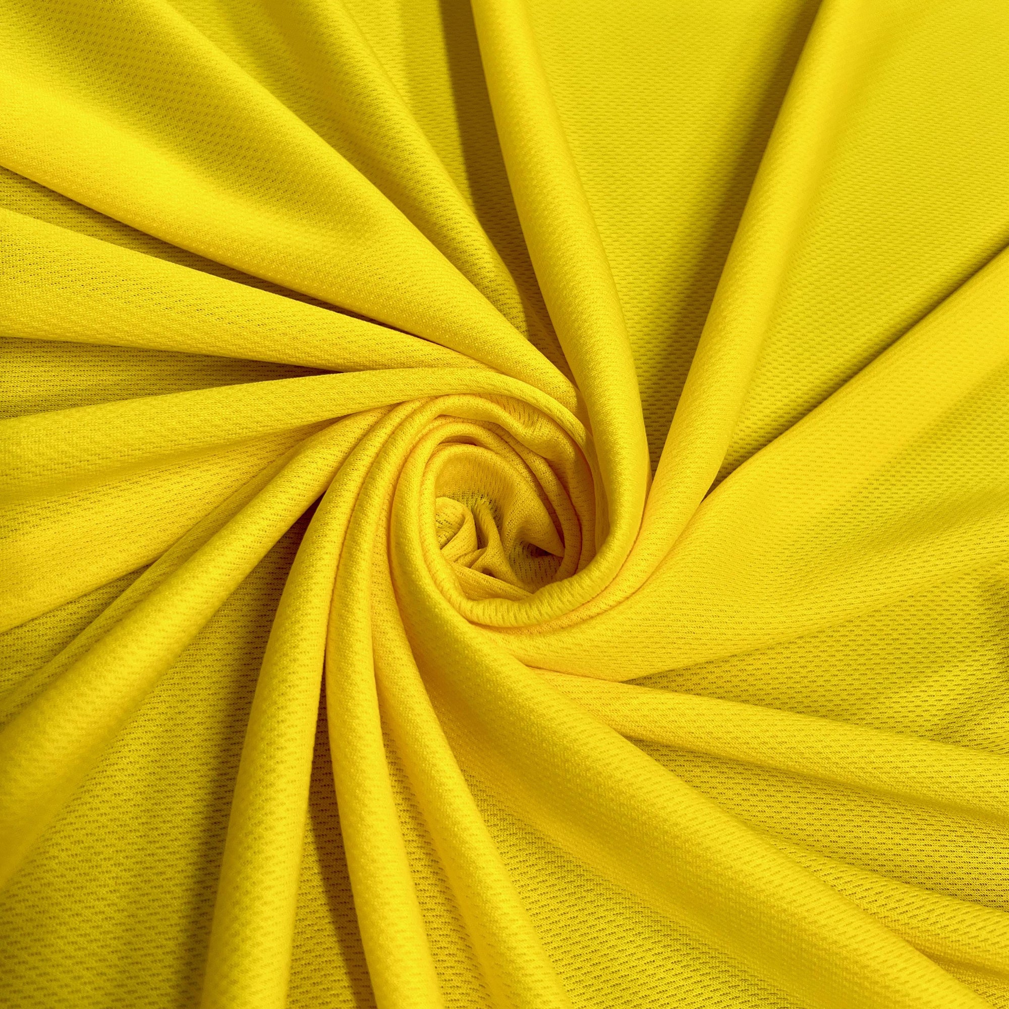 Mikaela YELLOW Polyester Dimple Sports Mesh Knit Fabric by the Yard