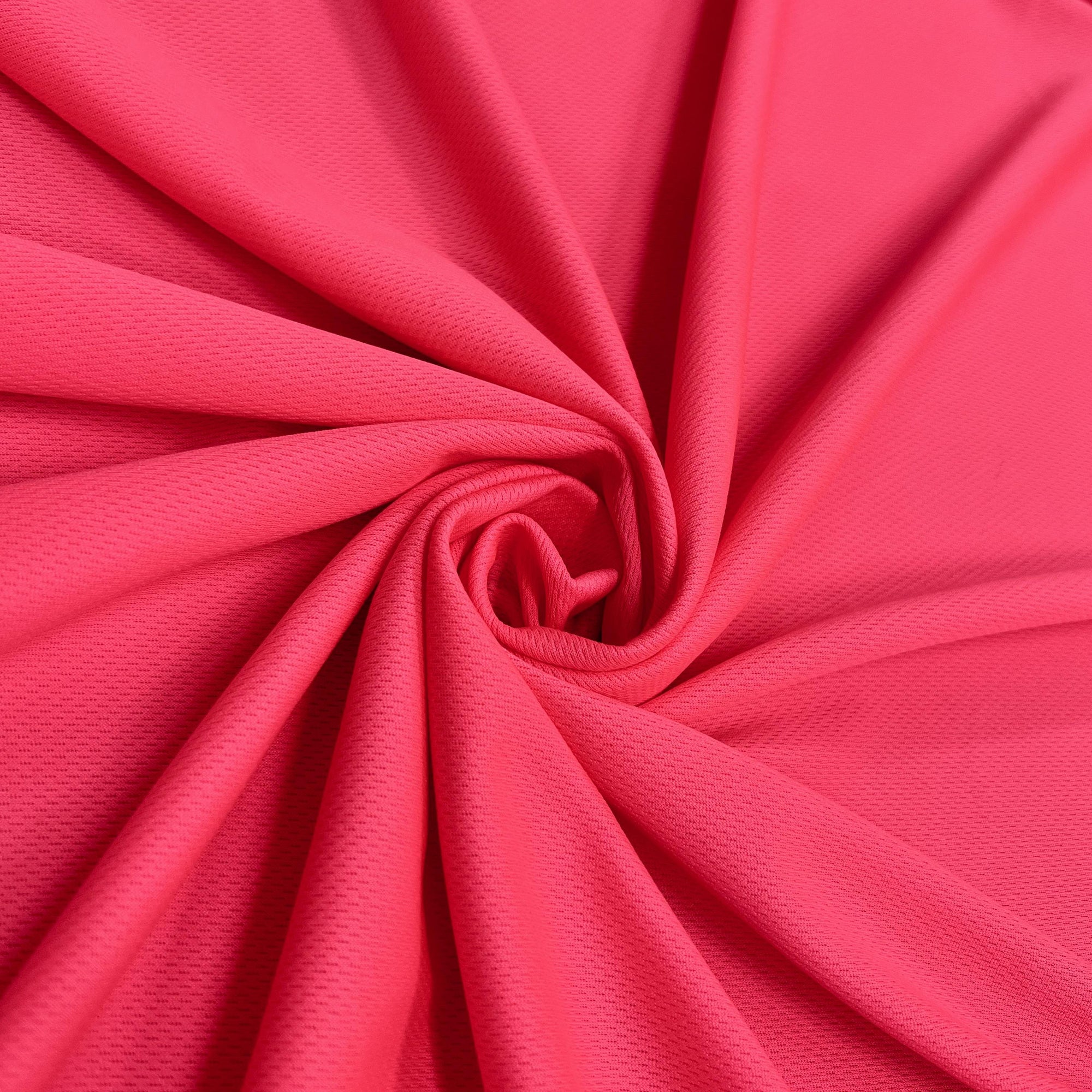 Mikaela NEON PINK Polyester Dimple Sports Mesh Knit Fabric by the Yard