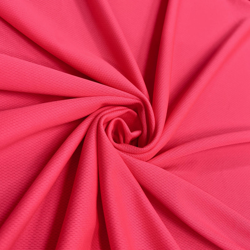 Mikaela NEON PINK Polyester Dimple Sports Mesh Knit Fabric by the Yard