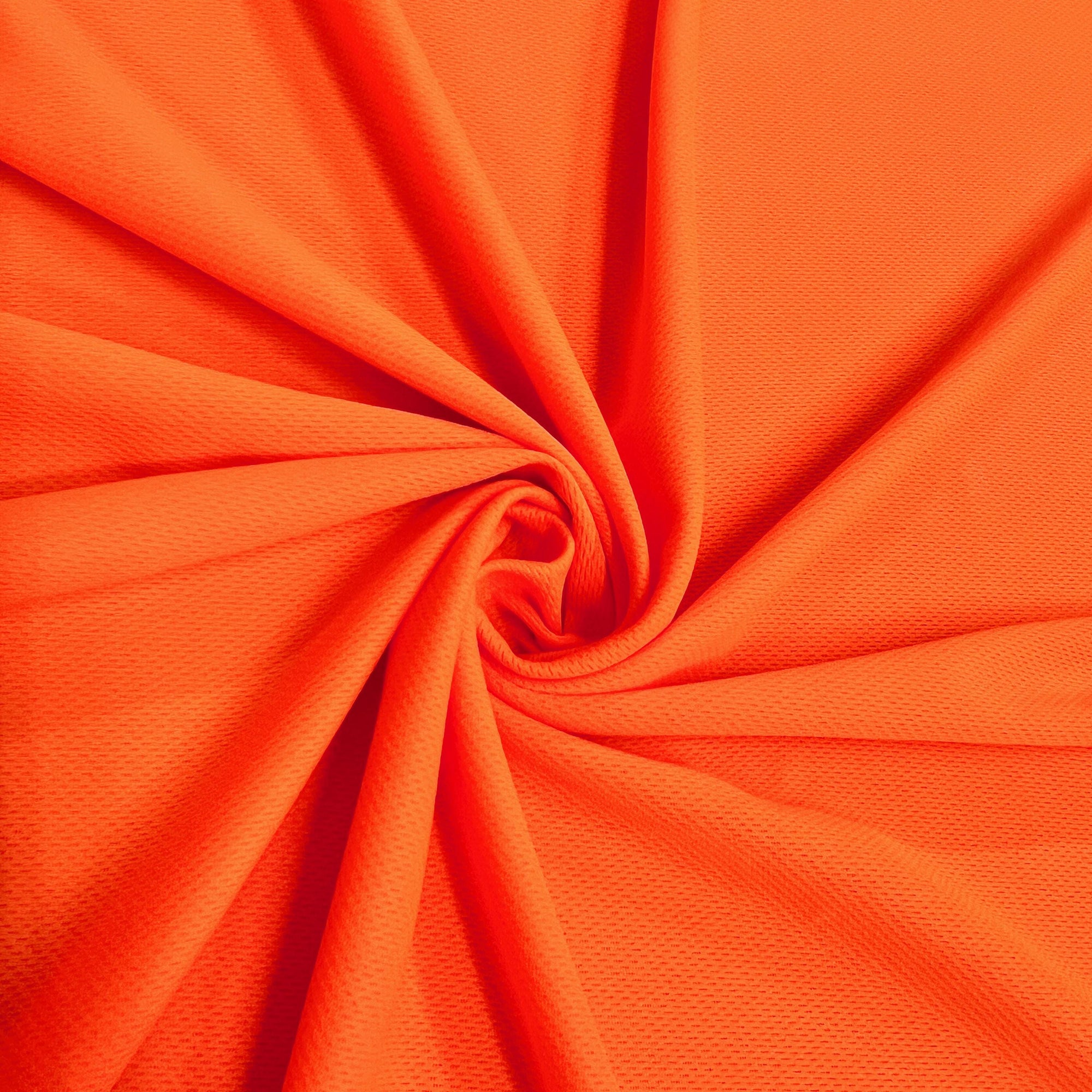 Mikaela NEON ORANGE Polyester Dimple Sports Mesh Knit Fabric by the Yard