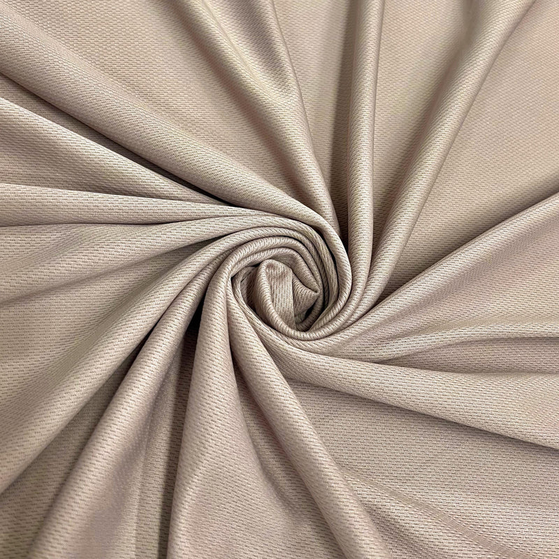 Mikaela TAUPE Polyester Dimple Sports Mesh Knit Fabric by the Yard