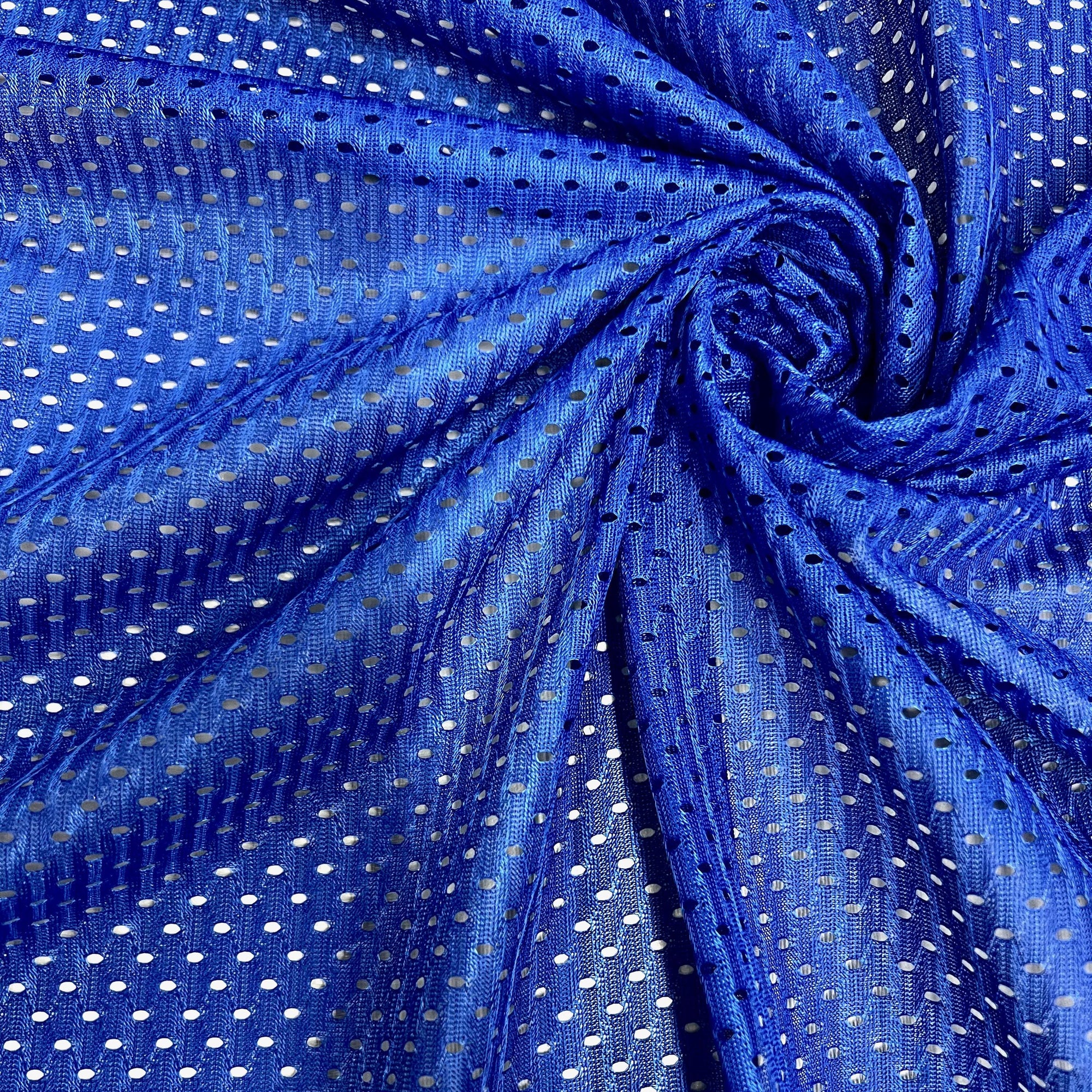 Sawyer ROYAL BLUE Polyester Football Sports Mesh Knit Fabric by the Yard - 10047