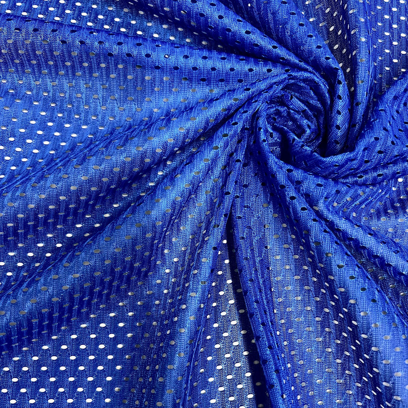 Sawyer ROYAL BLUE Polyester Football Sports Mesh Knit Fabric by the Yard - 10047