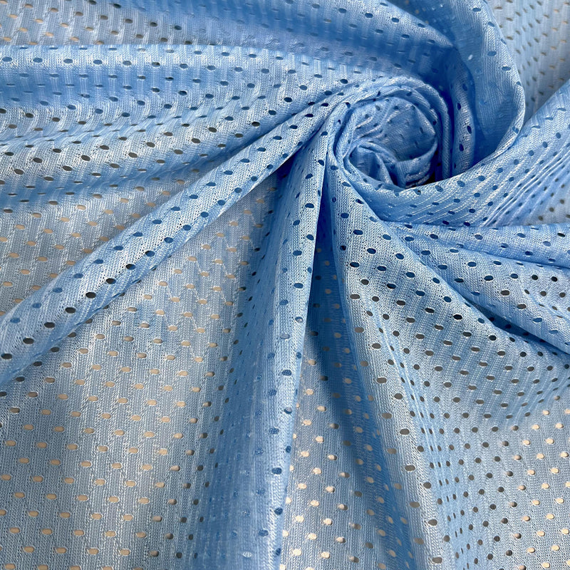 Sawyer SKY BLUE Polyester Football Sports Mesh Knit Fabric