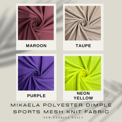Mikaela Polyester Dimple Sports Mesh Knit Fabric by the Yard
