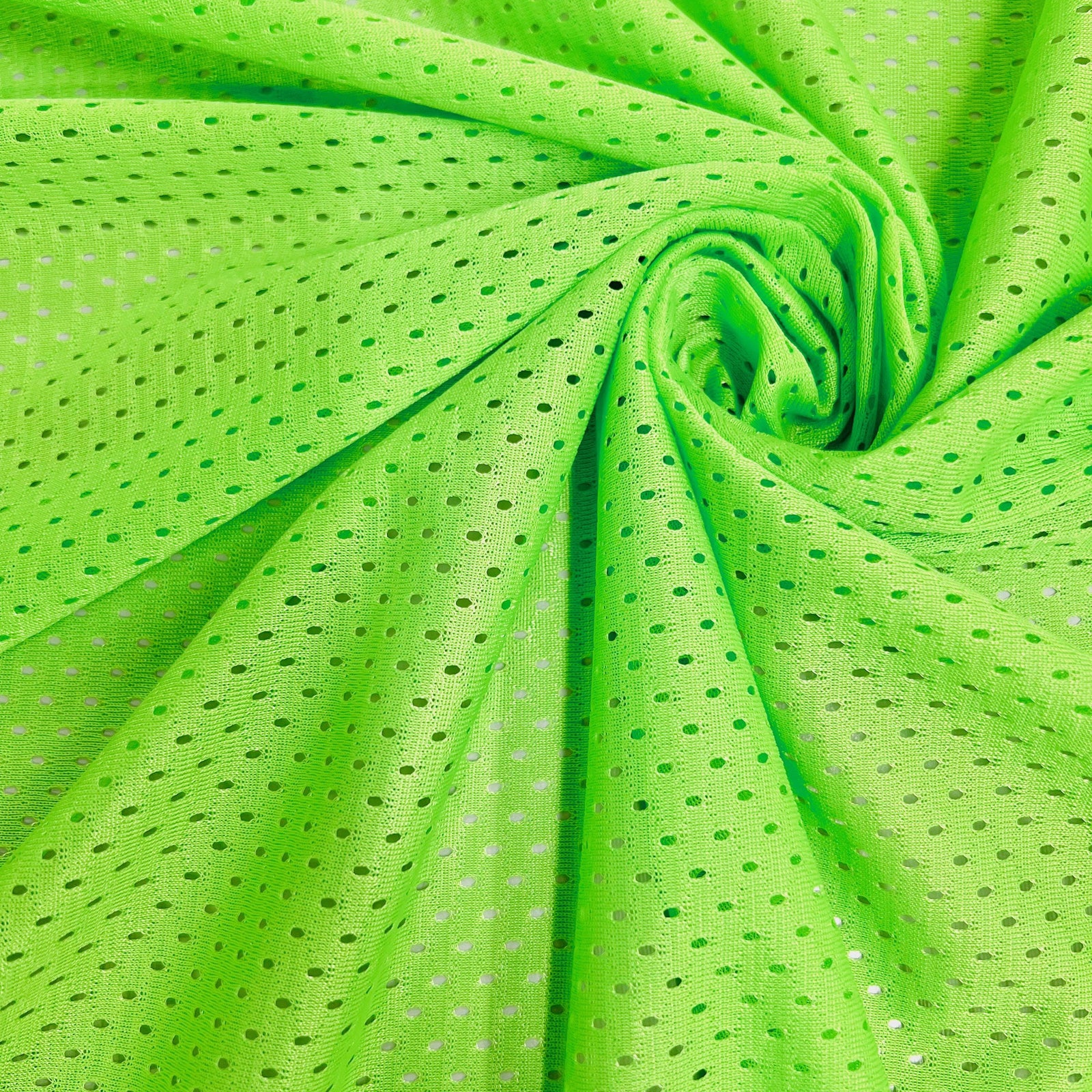 Sawyer NEON GREEN Polyester Football Sports Mesh Knit Fabric by the Yard - 10047