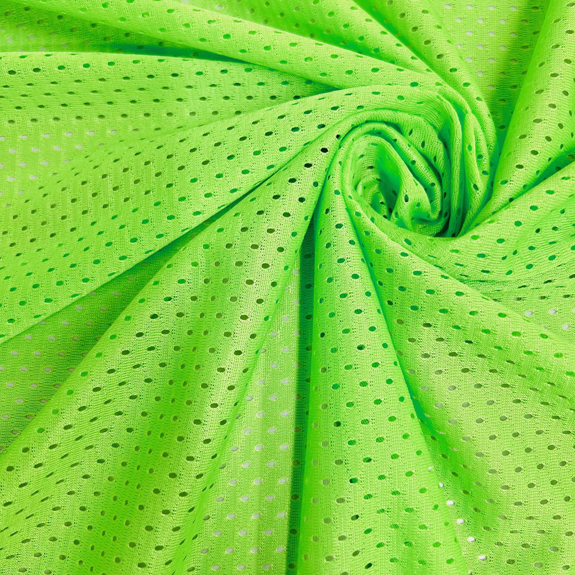 Sawyer NEON GREEN Polyester Football Sports Mesh Knit Fabric by the Yard - 10047