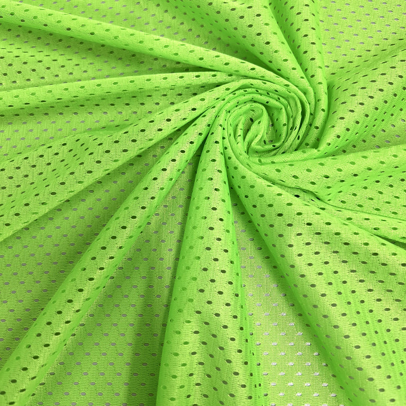 Sawyer LIME GREEN Polyester Football Sports Mesh Knit Fabric by the Yard - 10047