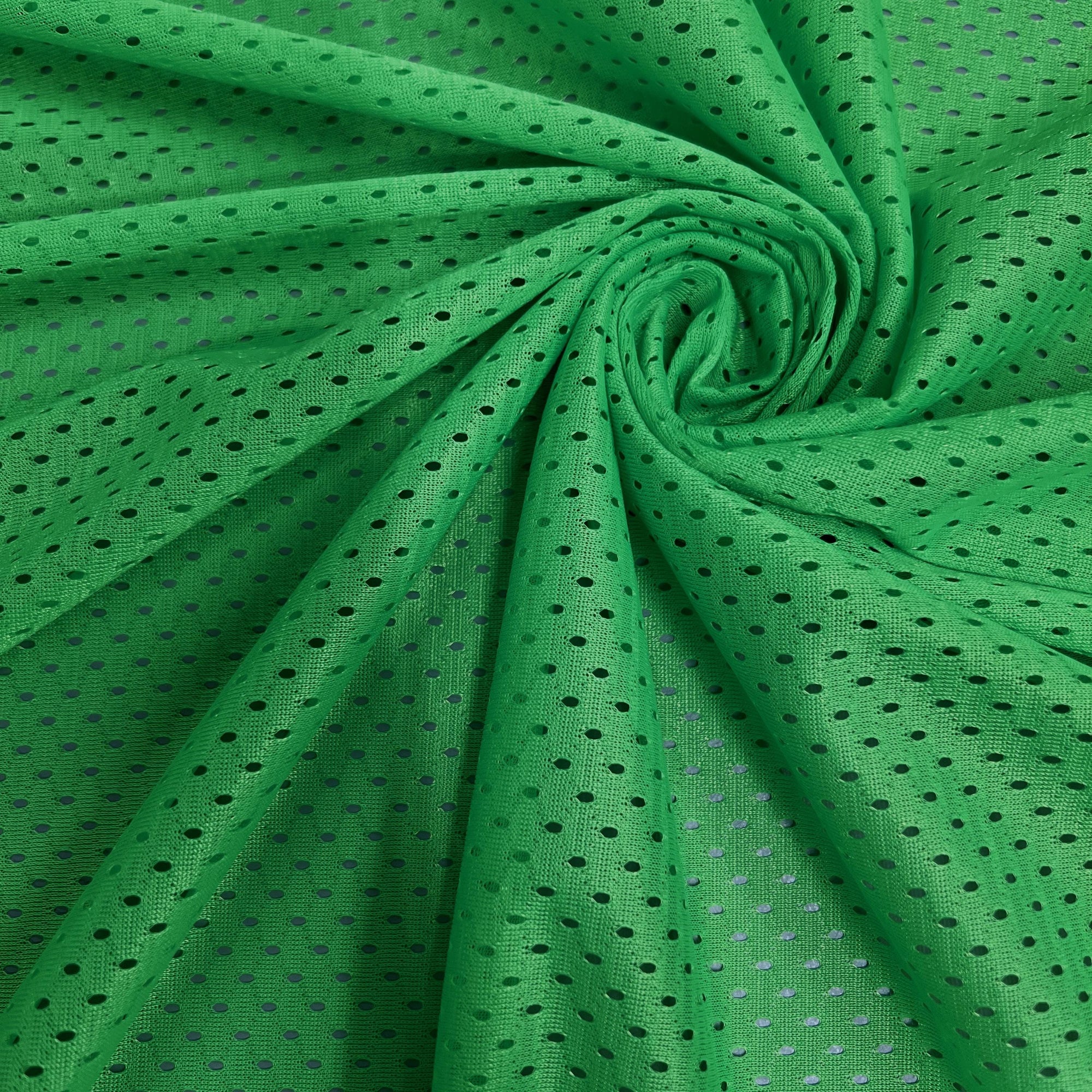Sawyer KELLY GREEN Polyester Football Sports Mesh Knit Fabric by the Yard