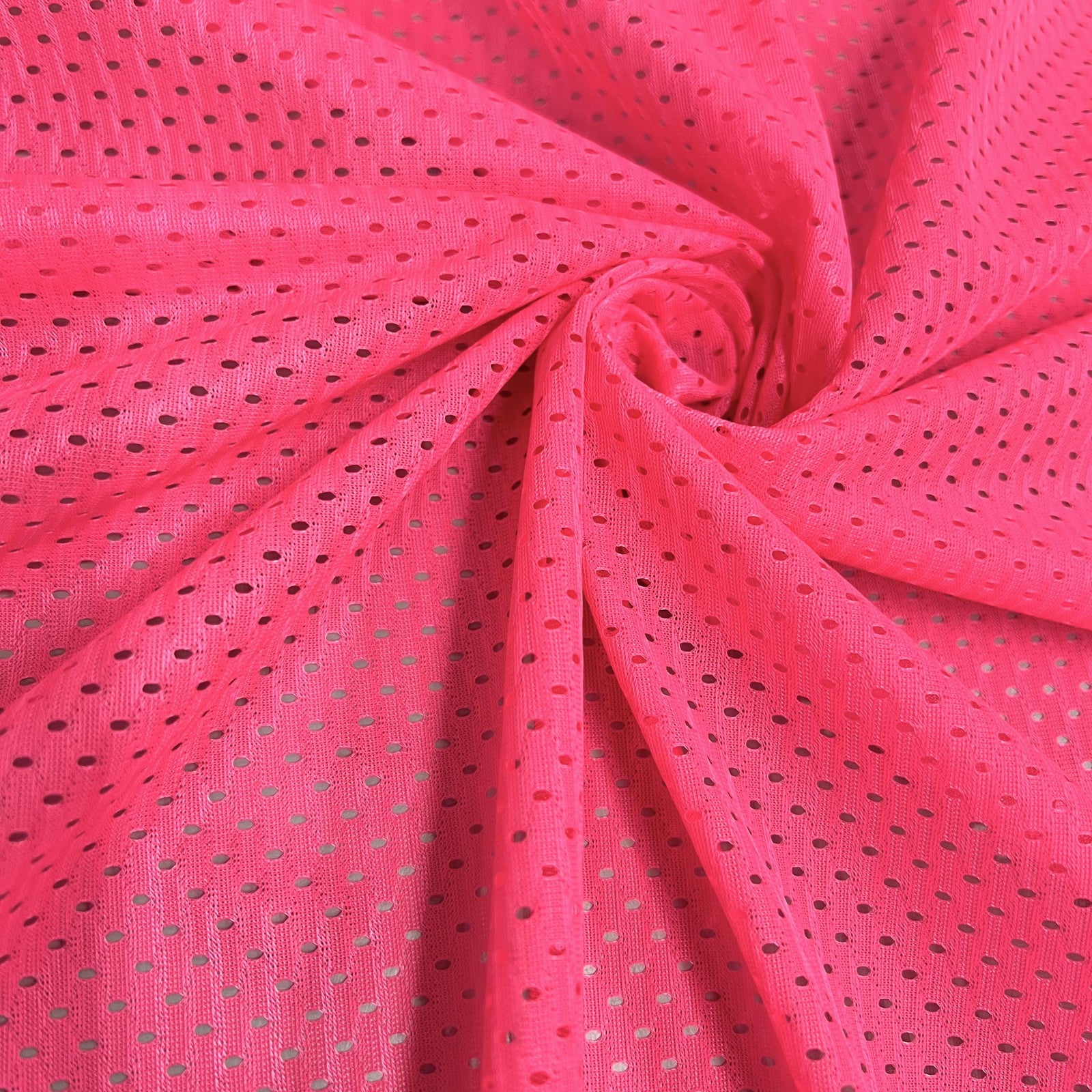 Sawyer NEON PINK Polyester Football Sports Mesh Knit Fabric by the Yard