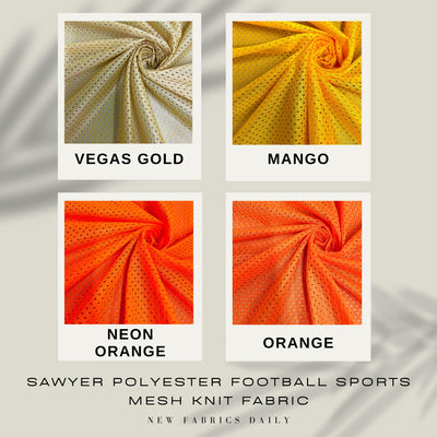Sawyer Polyester Football Sports Mesh Knit Fabric by the Yard