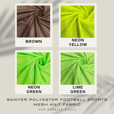 Sawyer Polyester Football Sports Mesh Knit Fabric by the Yard