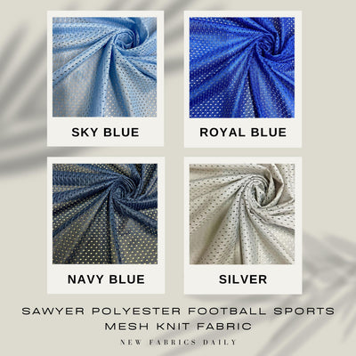 Sawyer Polyester Football Sports Mesh Knit Fabric by the Yard