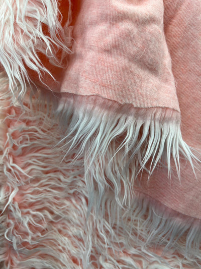Bethany PINK-B Frost 2.5 Inch Mongolian Long Pile Soft Faux Fur Fabric for Fursuit, Cosplay Costume, Photo Prop, Trim, Throw Pillow, Crafts