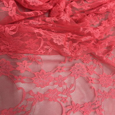 Emily CORAL Floral Nylon 4-way Stretch Spandex Lace Fabric