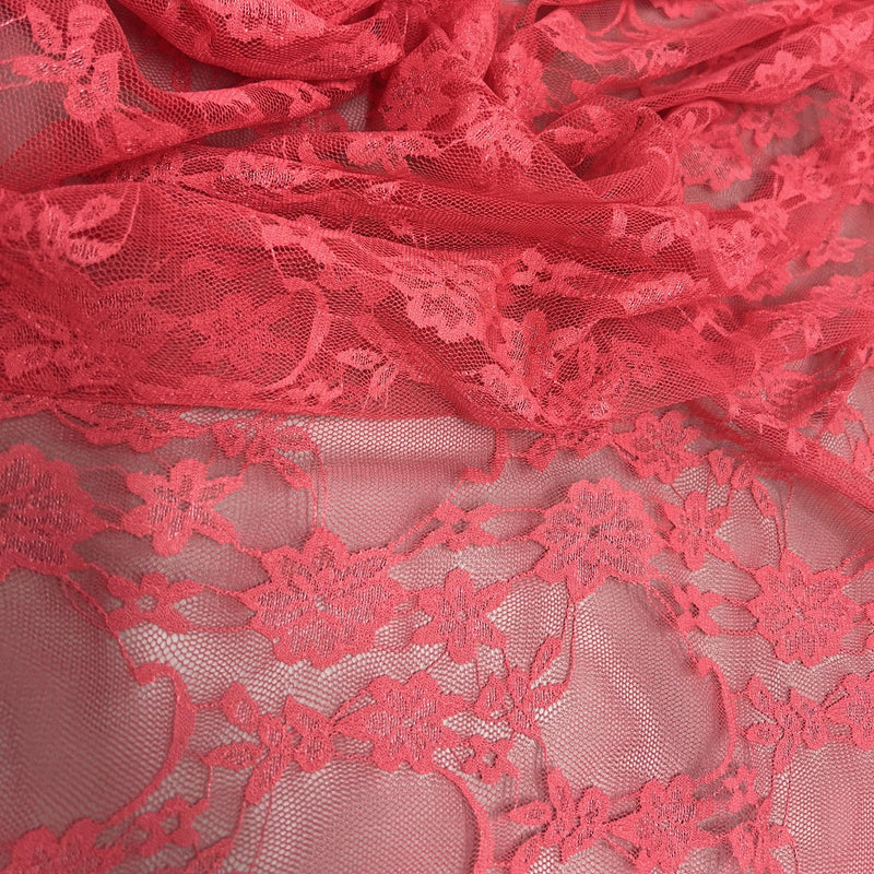 Emily CORAL Floral Nylon 4-way Stretch Spandex Lace Fabric