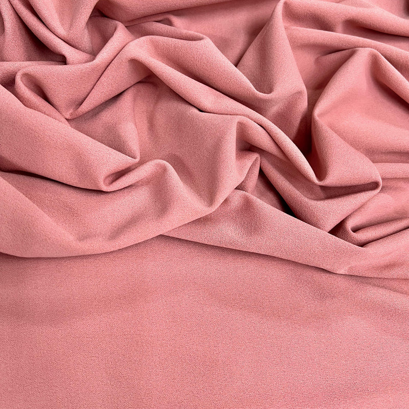 Chey DUSTY PINK Stretch Crepe Scuba Techno Knit Polyester Spandex Fabric for Bows, Top Knots, Head Wraps, Clothes, Costumes, Crafts