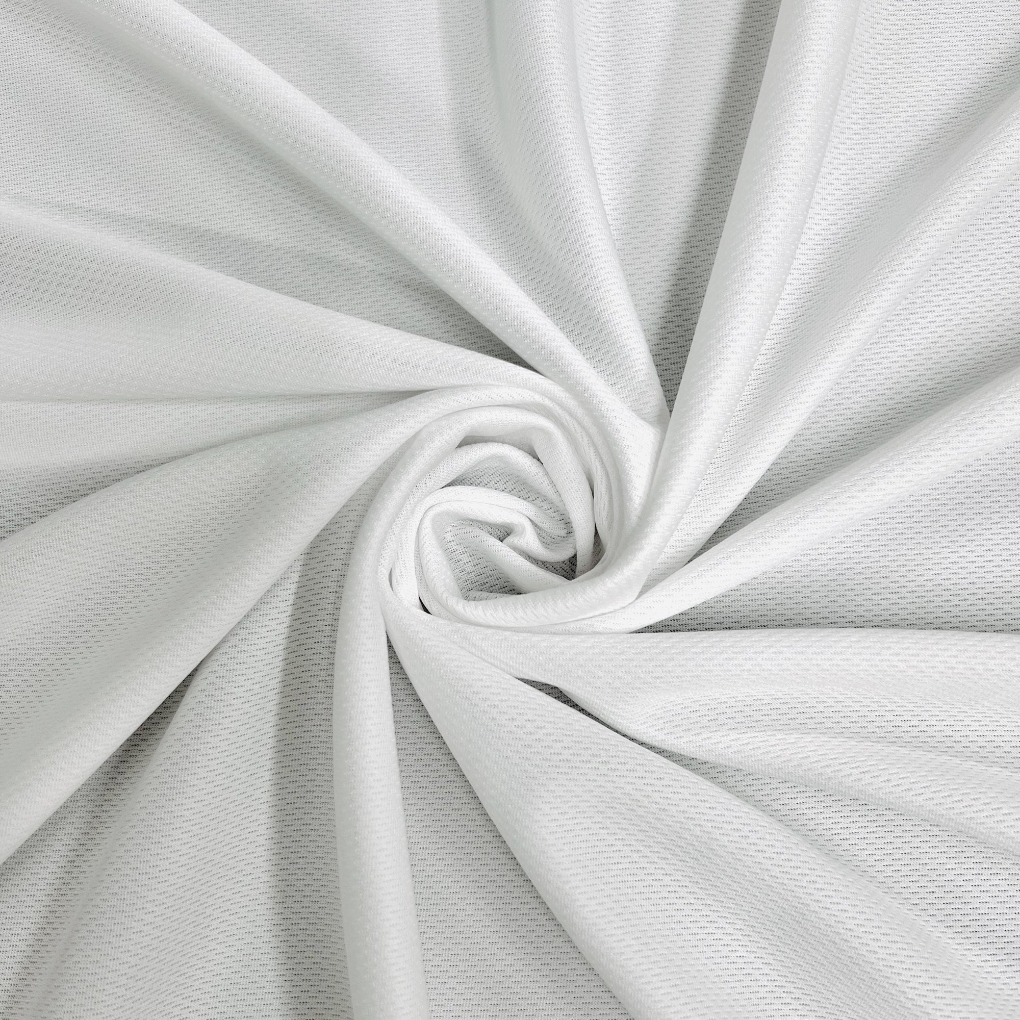 Mikaela WHITE Polyester Dimple Sports Mesh Knit Fabric by the Yard
