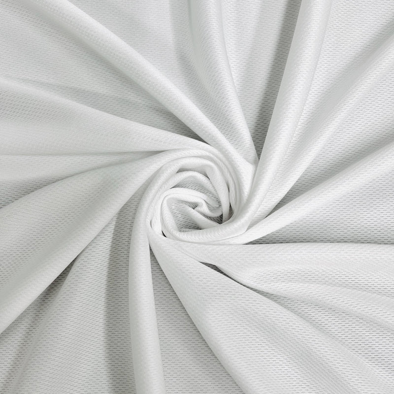 Mikaela WHITE Polyester Dimple Sports Mesh Knit Fabric by the Yard