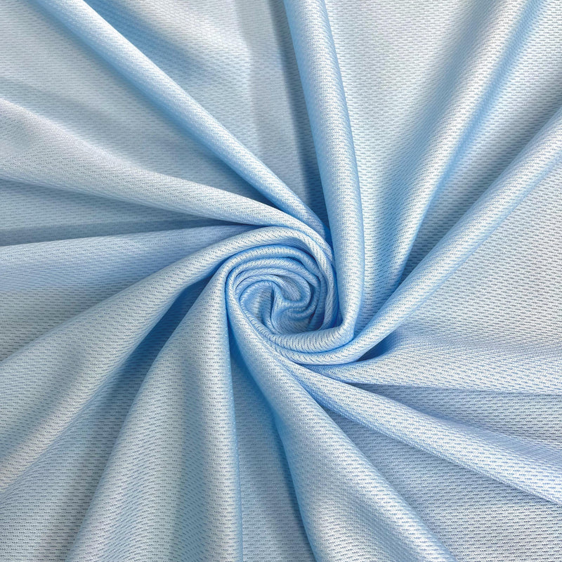 Mikaela LIGHT BLUE Polyester Dimple Sports Mesh Knit Fabric by the Yard