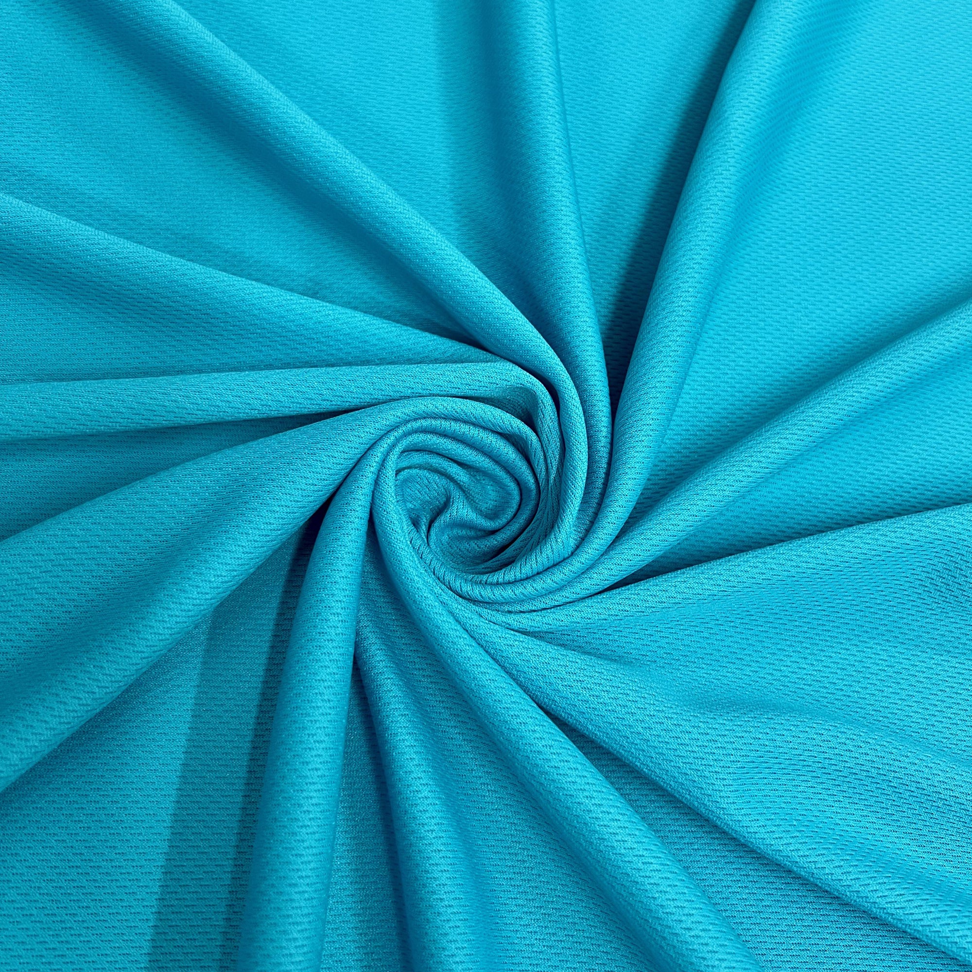 Mikaela TURQUOISE Polyester Dimple Sports Mesh Knit Fabric by the Yard