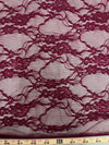 Emily BURGUNDY Floral Nylon 4-way Stretch Spandex Lace Fabric