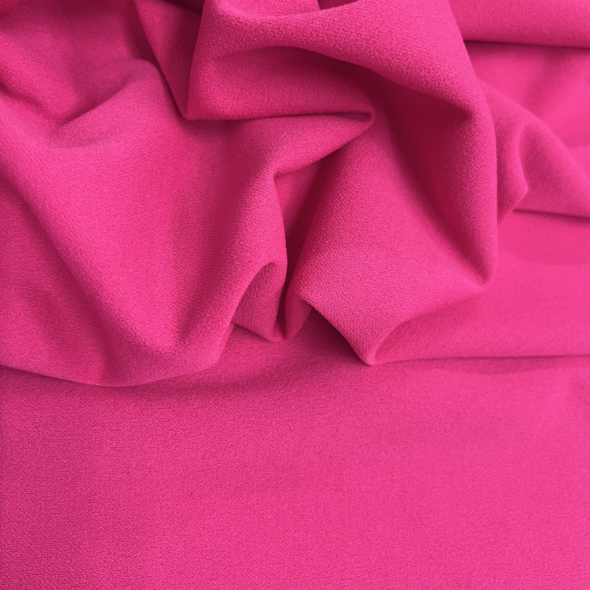 Chey HOT PINK Stretch Crepe Scuba Techno Knit Polyester Spandex Fabric for Bows, Top Knots, Head Wraps, Clothes, Costumes, Crafts
