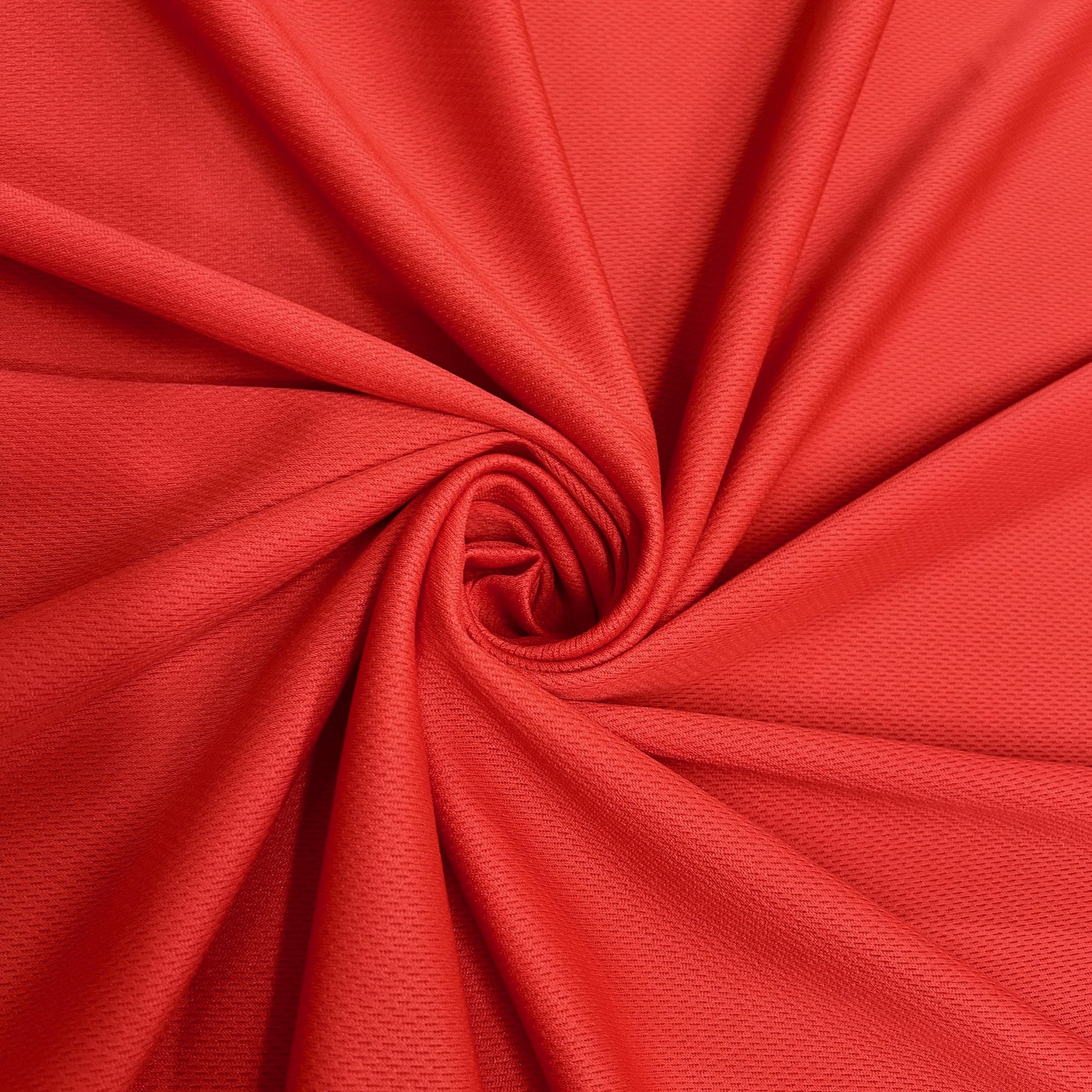 Mikaela RED Polyester Dimple Sports Mesh Knit Fabric by the Yard