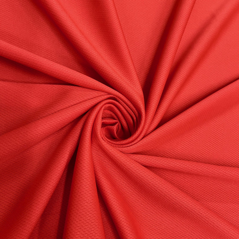 Mikaela RED Polyester Dimple Sports Mesh Knit Fabric by the Yard