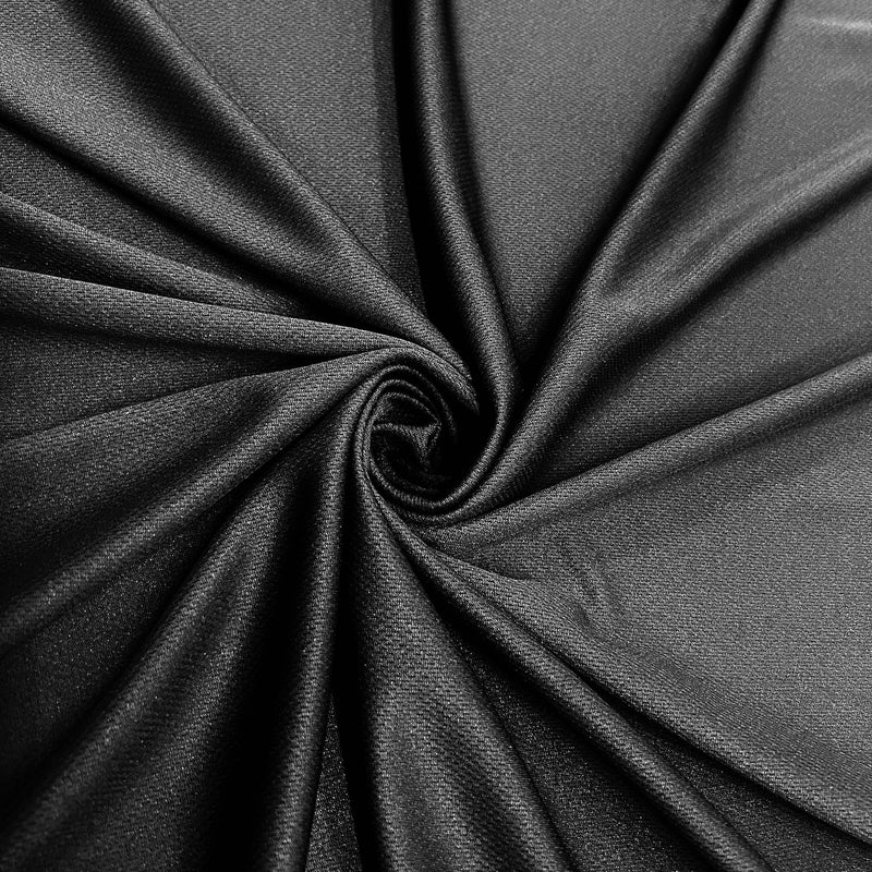 Mikaela BLACK Polyester Dimple Sports Mesh Knit Fabric by the Yard