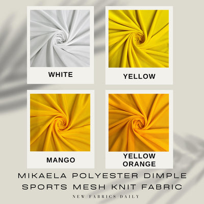 Mikaela Polyester Dimple Sports Mesh Knit Fabric by the Yard