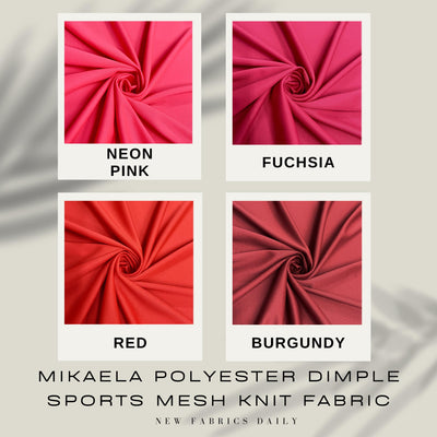 Mikaela Polyester Dimple Sports Mesh Knit Fabric by the Yard