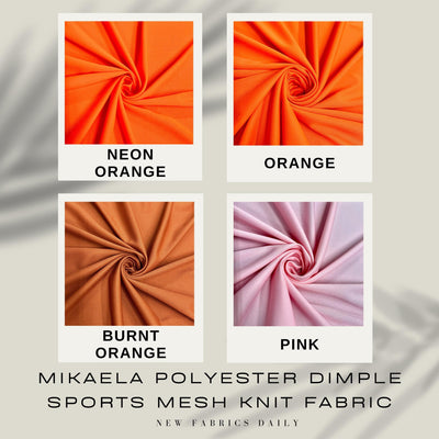 Mikaela Polyester Dimple Sports Mesh Knit Fabric by the Yard