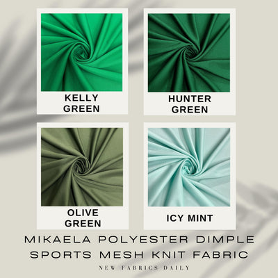 Mikaela Polyester Dimple Sports Mesh Knit Fabric by the Yard