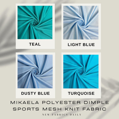 Mikaela Polyester Dimple Sports Mesh Knit Fabric by the Yard