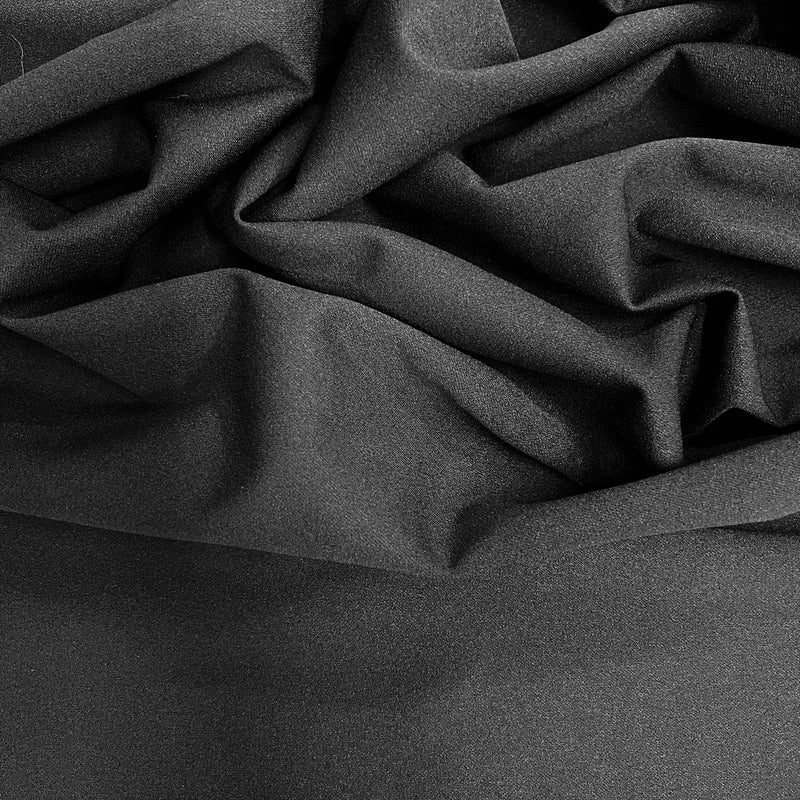 Chey BLACK Stretch Crepe Scuba Techno Knit Polyester Spandex Fabric for Bows, Top Knots, Head Wraps, Clothes, Costumes, Crafts