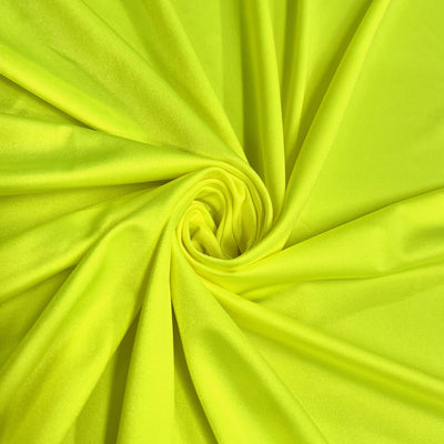 Elle NEON YELLOW Nylon Spandex Stretch Shiny Tricot Medium Weight Fabric for Apparel, Swimwear, Activewear, Sportswear, Costumes, Crafts