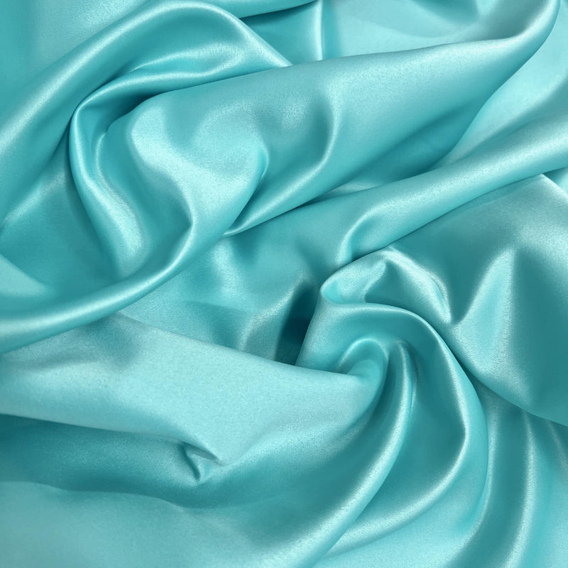 Audrey TURQUOISE Polyester Dull Satin | Matte Satin Fabric for Gowns, Dresses, Skirts, Curtains, Costumes, Home Decor, Crafts, etc.