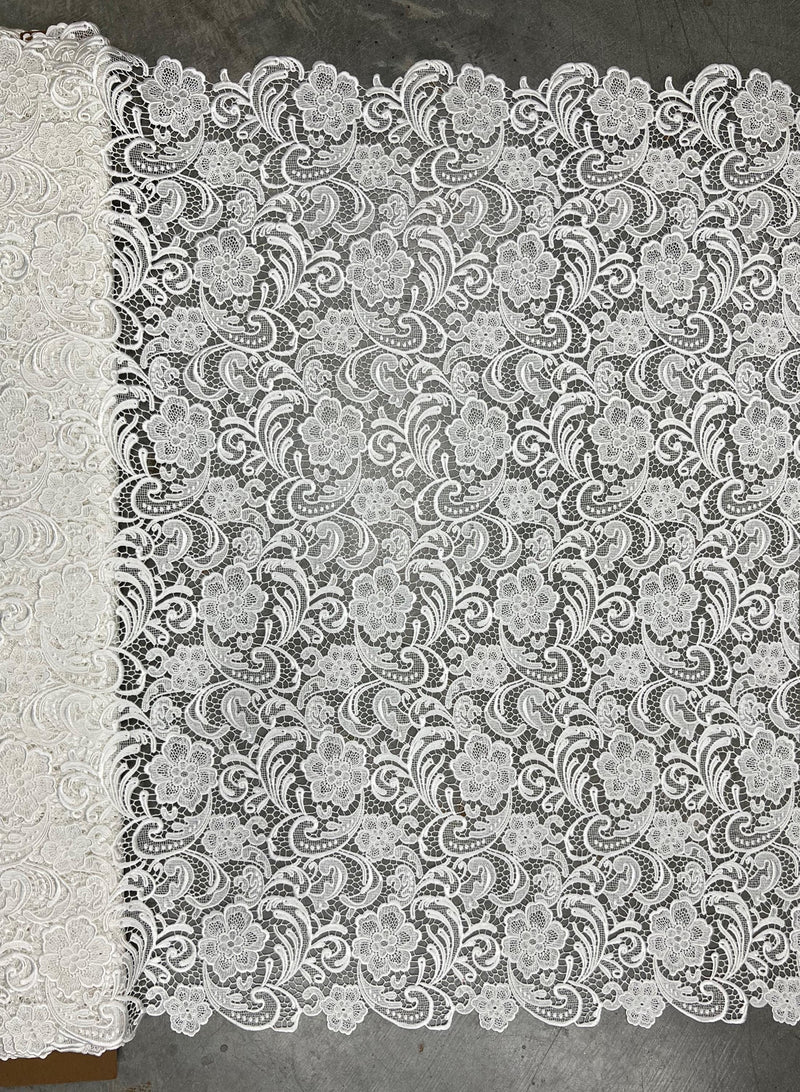 Maggie LIGHT IVORY Guipure Venice Heavy Lace Fabric by the Yard