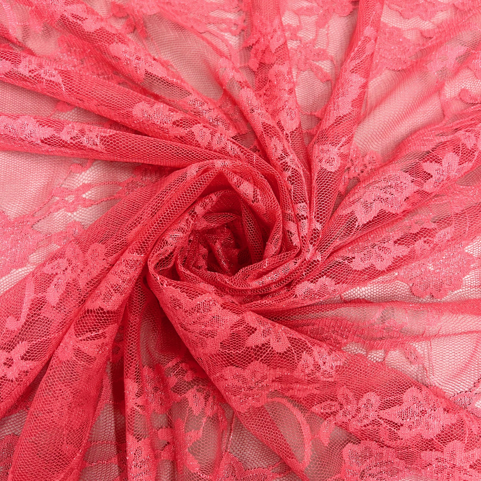 Emily CORAL Floral Nylon 4-way Stretch Spandex Lace Fabric