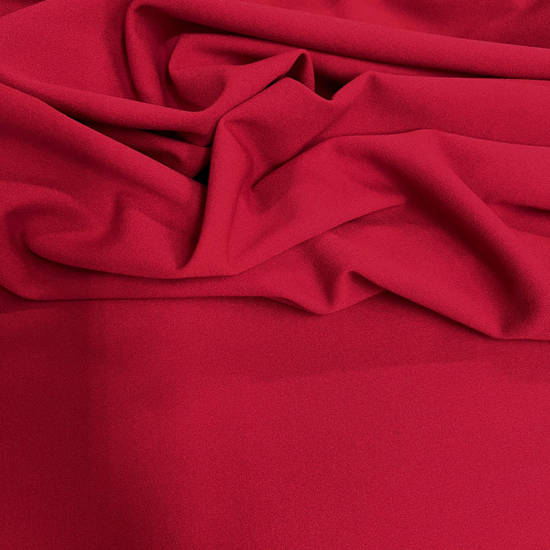 Chey RED Stretch Crepe Scuba Techno Knit Polyester Spandex Fabric for Bows, Top Knots, Head Wraps, Clothes, Costumes, Crafts