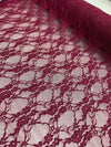Emily BURGUNDY Floral Nylon 4-way Stretch Spandex Lace Fabric