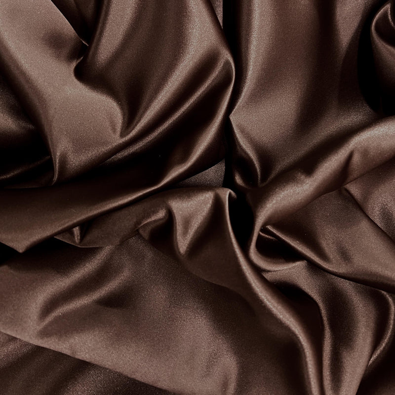 Audrey BROWN Polyester Dull Satin | Matte Satin Fabric for Gowns, Dresses, Skirts, Curtains, Costumes, Home Decor, Crafts, etc.
