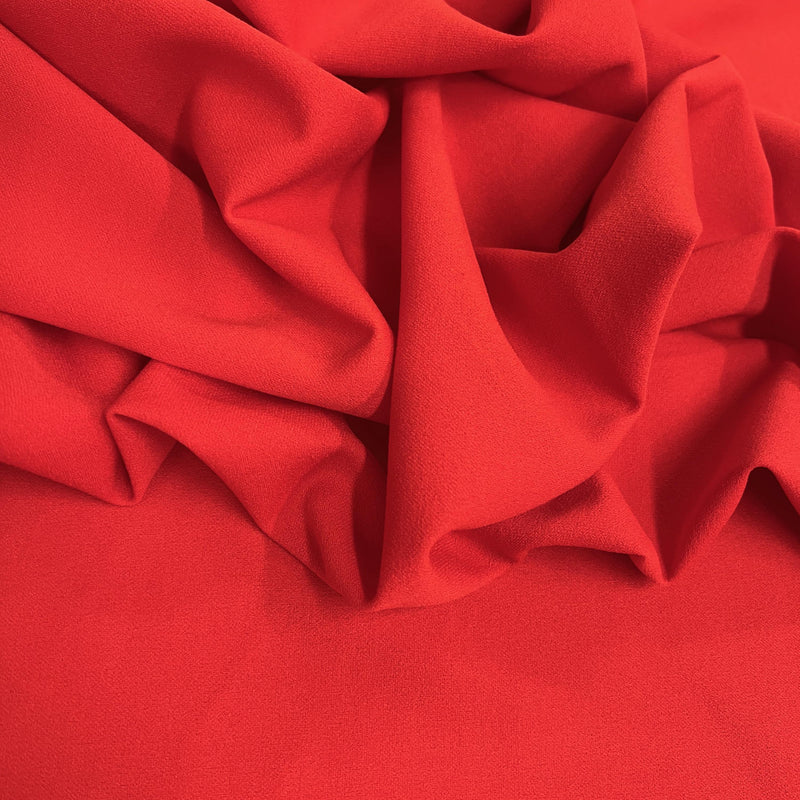 Chey SCARLET RED Stretch Crepe Scuba Techno Knit Polyester Spandex Fabric for Bows, Top Knots, Head Wraps, Clothes, Costumes, Crafts