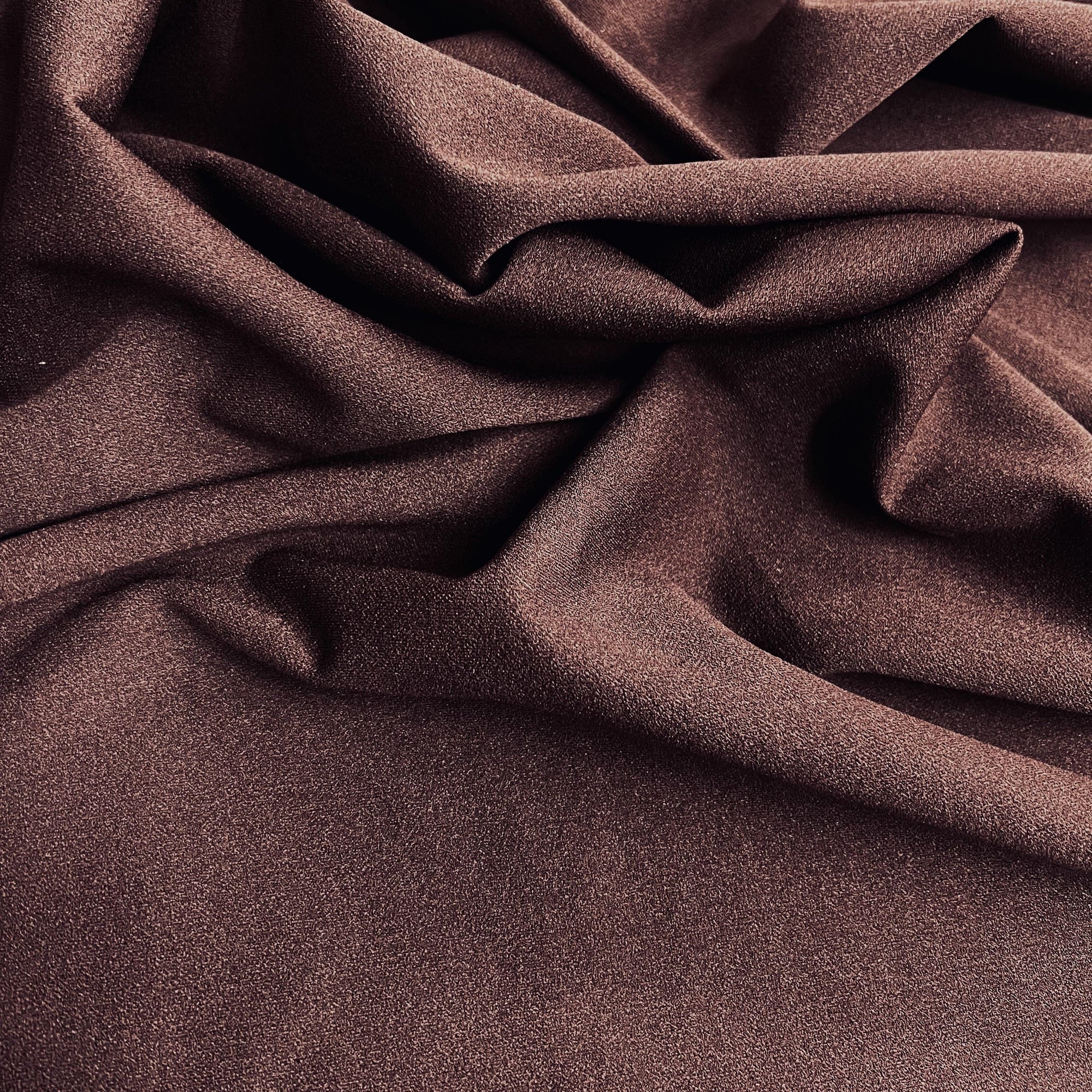 Chey BROWN Stretch Crepe Scuba Techno Knit Polyester Spandex Fabric for Bows, Top Knots, Head Wraps, Clothes, Costumes, Crafts