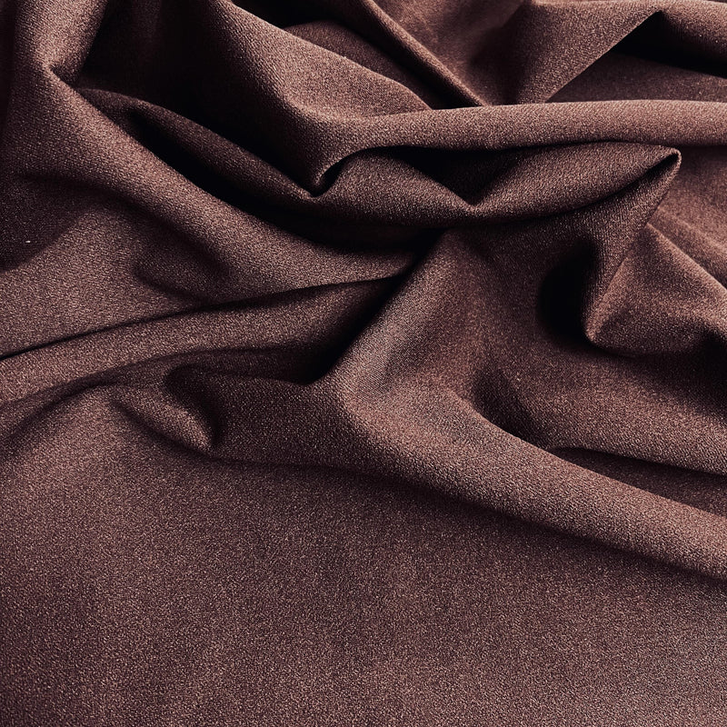 Chey BROWN Stretch Crepe Scuba Techno Knit Polyester Spandex Fabric for Bows, Top Knots, Head Wraps, Clothes, Costumes, Crafts